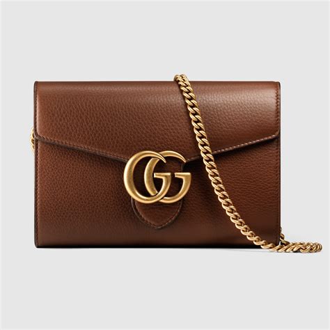 gucci gg marmonet leather mini chain bag|Gucci small bag with chain.